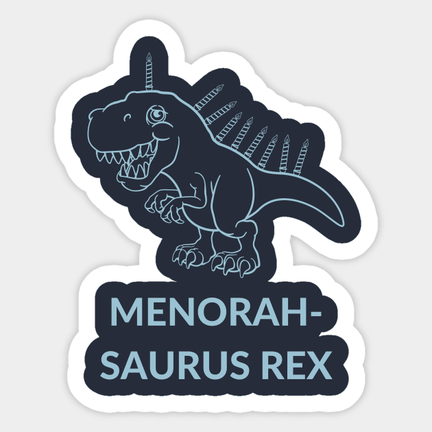 Menorah-Saurus Rex-D Sticker by TeeTrafik